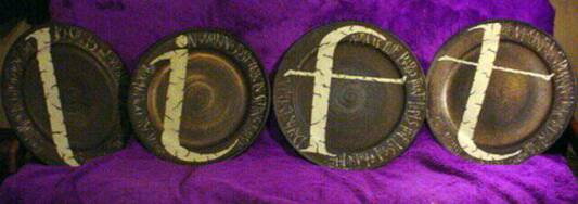 Wall hung ceramic platters - L,I,F,T - the series - base ceramic platters by Paul Laird of Nelson, NZ
